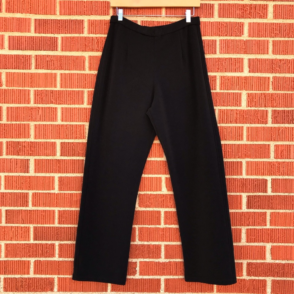 vintage Chico's womens Black pants slinky elastic waist straight leg size 2